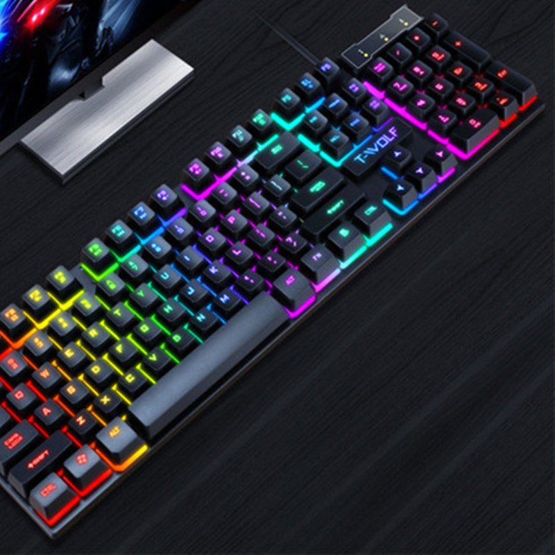 teclado inalámbrico USB con luces ambientales